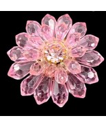 West Germany Faceted Pink Plastic Flower Brooch - $35.00