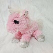 Aurora Unicorn Dreamy Eyes Girl Pink Silver Plush 10&quot; Stuffed Animal Toy... - $9.99