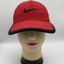 Nike Dri-Fit Just Do It Hat, Kids Size 4/7, Red Gray Black Hook &amp; Loop Ball Cap - £7.60 GBP