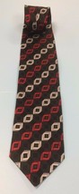 Giorgio Brutini Men’s Neck Tie Black Red Silver Block Striped Pattern  - $5.93