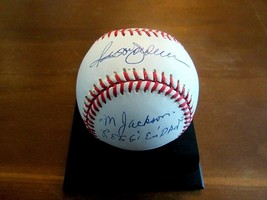 Reggie Jackson &amp; Father Hof Wsc Ny Yankees Signed Auto Vintage Oal Baseball Jsa - £197.83 GBP