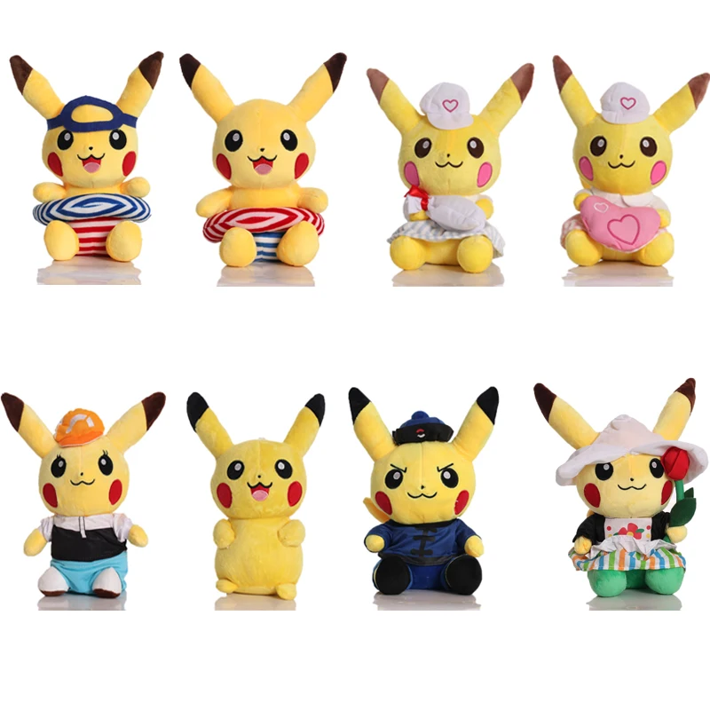 8 Style 25cm Pokemon Pikachu Plush Toys Doll Kawaii Anime Pikachu Plush Soft - £16.27 GBP+