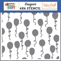 Echo Park Make A Wish Birthday Boy Stencil 6&quot;X6&quot;-Birthday Bash Balloons - $23.35