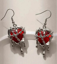 Chained heart drip earrings - $11.88
