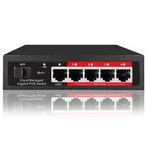 Poe Switch, 5 Port Gigabit PoE+ Switch, Cloud Managed Gigabit Ethernet S... - $55.99