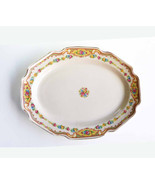 Oval Orleans Shaped Serving Platter Cottage Chic Rose Cream Scalloped Re... - £20.60 GBP