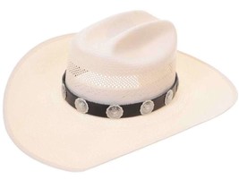 Native Navajo Classic Sterling Silver Stamped Concho Hat Band Concha Hatband - £156.74 GBP