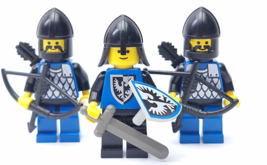 Lego Vintage Castle/Knights Black Falcon Lot x3 Soldiers Minifigures Archers - $22.73