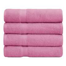 1 Combed Cotton Bath Towels Set 27x54 Inch Super Absorbent light pink - £23.62 GBP
