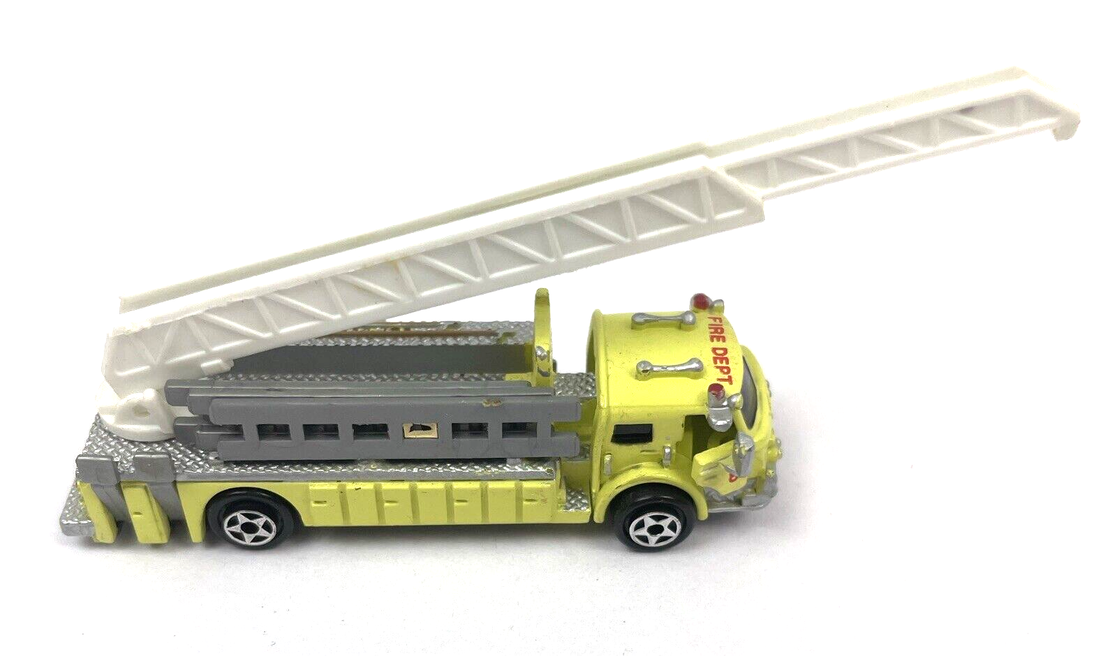 Micro Machines Fire Truck Extendable Ladder Opening Doors Yellow Galoob Vintage - $25.00