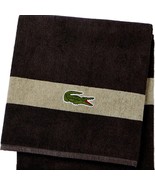 LACOSTE Black Big Crocodile Bath Towel Measures 30" x 52" - $21.73