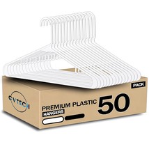 Plastic Clothes Hangers - 50 Pack, Heavy Duty, Durable, Anti-Slip, Slim, - £24.51 GBP