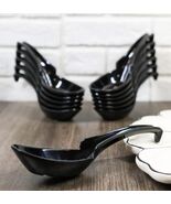 Contemporary Black Melamine Asian Soup Spoons With Ladle Hook &amp; Notch Se... - €21,44 EUR
