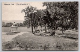 West Winfield View of The Park Rustic Bridge And Gazebos New York Postcard C39 - £23.53 GBP