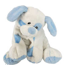 Plush Ty Pluffies White Blue Spot Puppy Dog Baby Pups 2010 Tylux Stuffed 8&quot; 9&quot; - £13.15 GBP