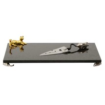 Michael Aram Cat & Mouse Large Granite Cheese Board with Knife - 130129 - £205.22 GBP