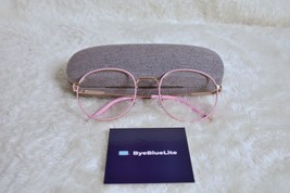 Retro Pink/Gold Round Blue Light Blocking alloy frame round Glasses with... - £15.63 GBP