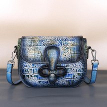 New Retro Genuine Leather Women Bag Chinese Style Embossed Shoulder Mess... - $78.48