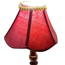 Carved Wood Red Fabric Table Lamp with Electric Lighting - £31.62 GBP