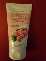 ANTI AGING COLLAGEN &amp; ROSE WATER FACE SCRUB FL GENTLE EXFOLIATES 5.07 FL OZ - £13.45 GBP