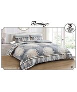 FLAMINGO MANDALA GRAY BLANKET WITH SHERPA SOFTY AND WARM 3 PCS QUEEN  SIZE - $59.39