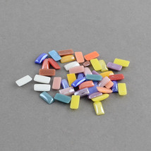 Glass Cabochons Assorted Lot Domed Rectangle Flatbacks 10mm Pearl Mix Bulk 50pcs - $8.42