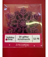 Holiday Time Ornaments Set Of 12 Glitter Pink Snowflakes Christmas Tree - $14.99