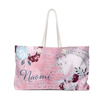 Personalised Weekender Bag, Unicorn Wishes Pink, Large Weekender Bag - £38.74 GBP