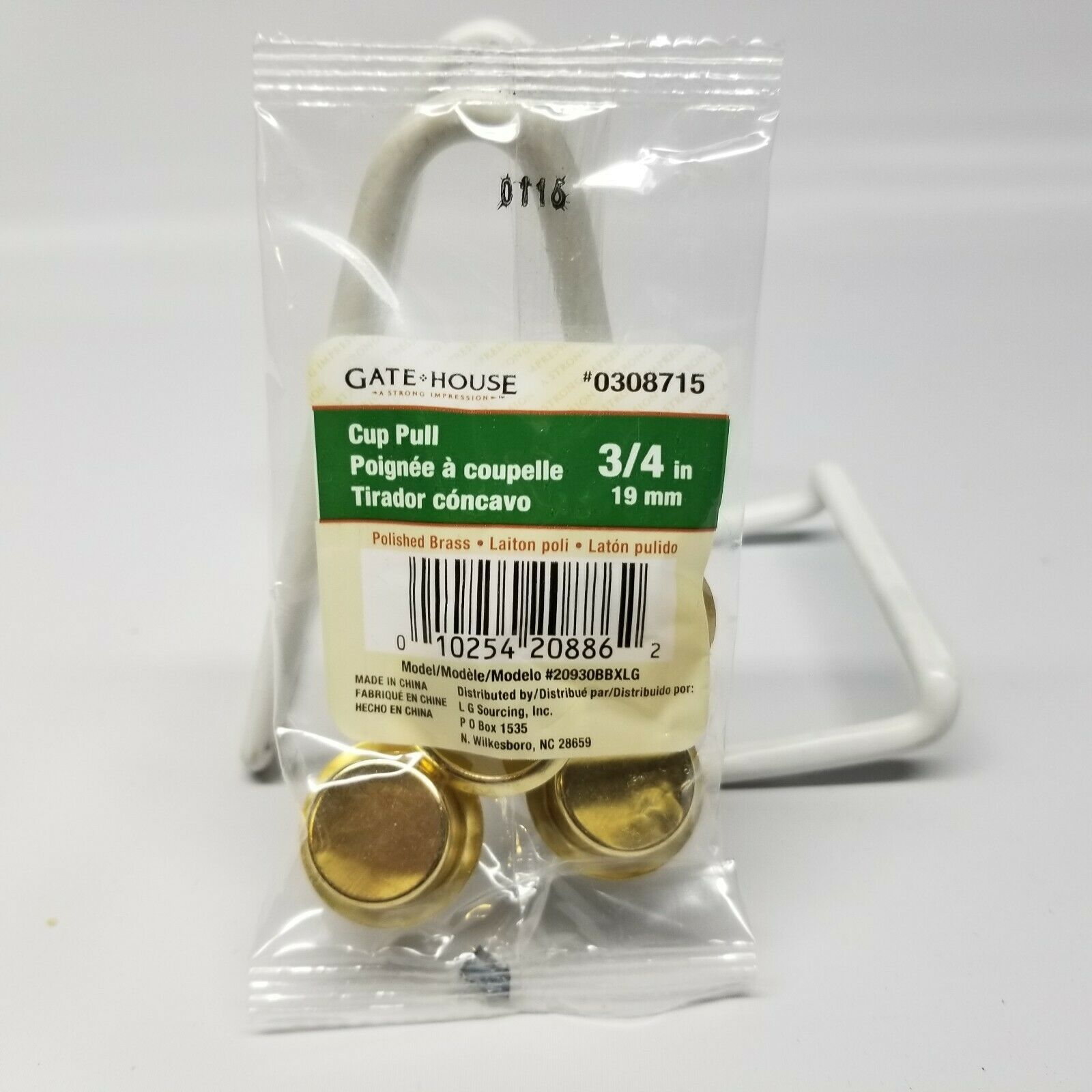Pack of 4 GATEHOUSE Flush Drawer or Door Cup Pulls Polished Brass 3/4&quot; - $2.85