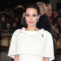 CUSTOM MADE Angelina Jolie inspired cape dress worn at London&#39;s Leiceste... - £334.20 GBP