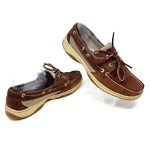 Highland Creek Mens Chesapeake Boat Shoes Brown Leather Lace Up Moc Toe 8.5 M - £13.43 GBP