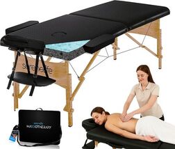 SereneLife Portable Folding Wooden Frame PU Adjustable Massage Table (Op... - $102.59