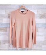 Eileen Fisher Tencel Silk Blend Crewneck Sweater Pink Longline Lyocell W... - £29.78 GBP