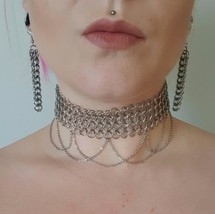 European Chainmaille Choker Necklace Aluminum butted valentine gift for girls - £51.25 GBP+