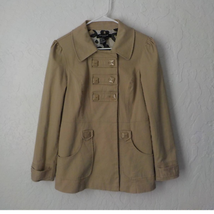 Sandro Beige Blazer Jacket Double Chest Button Up Women size Small Lined Stretch - £15.56 GBP