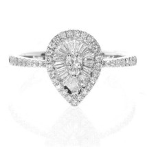 Wow Fine 0.44ct a Diamonds Wedding Engagement Ring 18K All Natural G VS1 Pear - £1,223.55 GBP