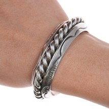 6&quot; Orville Tsinnie (1943-2017) Navajo hand stamped twisted wire silver cuff - £768.79 GBP