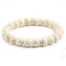 High Quality Blue White Green Red Natural Stone Bracelet Homme Femme Charms 8MM  - £10.74 GBP