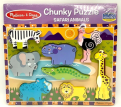 Melissa &amp; Doug Safari Wooden Chunky Puzzle (8 pcs) - £14.02 GBP