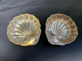 Sterling Silver Set of 2 Oyster Shell Nut Dish Caviar 55.94g Trinket Can... - £103.74 GBP