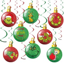 30Pcs Christmas Ball Paper Hanging Swirls Decoration Foil Red Green Ceiling Swir - £15.81 GBP