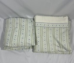 Vintage King Bed Sheet Set Flat Fitted JCPenny Home Collection Blue Flowers - $36.47