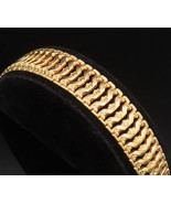 18K GOLD - Vintage Openwork Peeking Floral Swirl Link Bracelet - GBR063 - £2,851.75 GBP