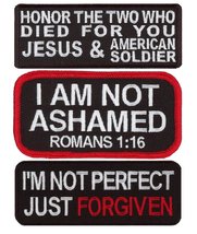 Not Ashamed Forgiven Honor Jesus Bundle of 3 Christian Patches - £10.38 GBP