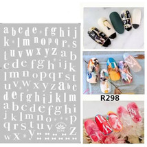 Nail Art 3D Extra-Thin Stickers White Alphabet Letters and Numbers R298 - £2.57 GBP