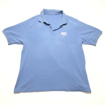 Roots Athletics Polo Shirt Mens M Light Blue USA Flag Short Sleeve Logo - £11.16 GBP