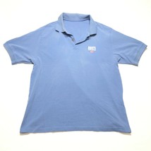 Roots Athletics Polo Shirt Mens M Light Blue USA Flag Short Sleeve Logo - £10.82 GBP