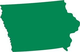 Picniva green Iowa IA map removable Vinyl Wall Decal Home Dicor 15 inchs wide - £10.73 GBP