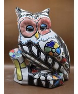 Ceramic Owl Mexico-Vintage Handpainted &quot;TALAVERA&quot; Art Pottery Multi-Colo... - $77.11 CAD