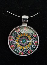 Designs 12 Polish Sunflower necklace or pierced earrings or set Pendant w/ Glass - £3.39 GBP
